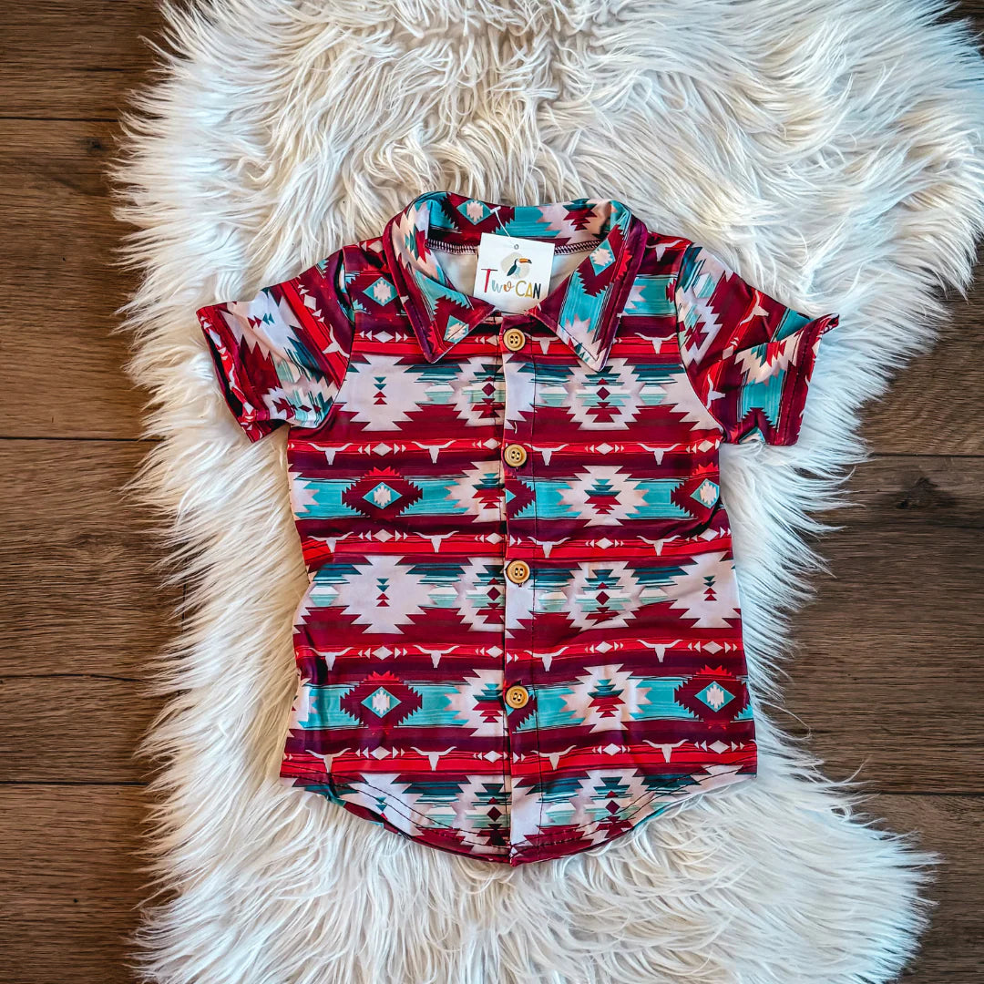 Autumn Southwest Button Up Shirt | Twocan