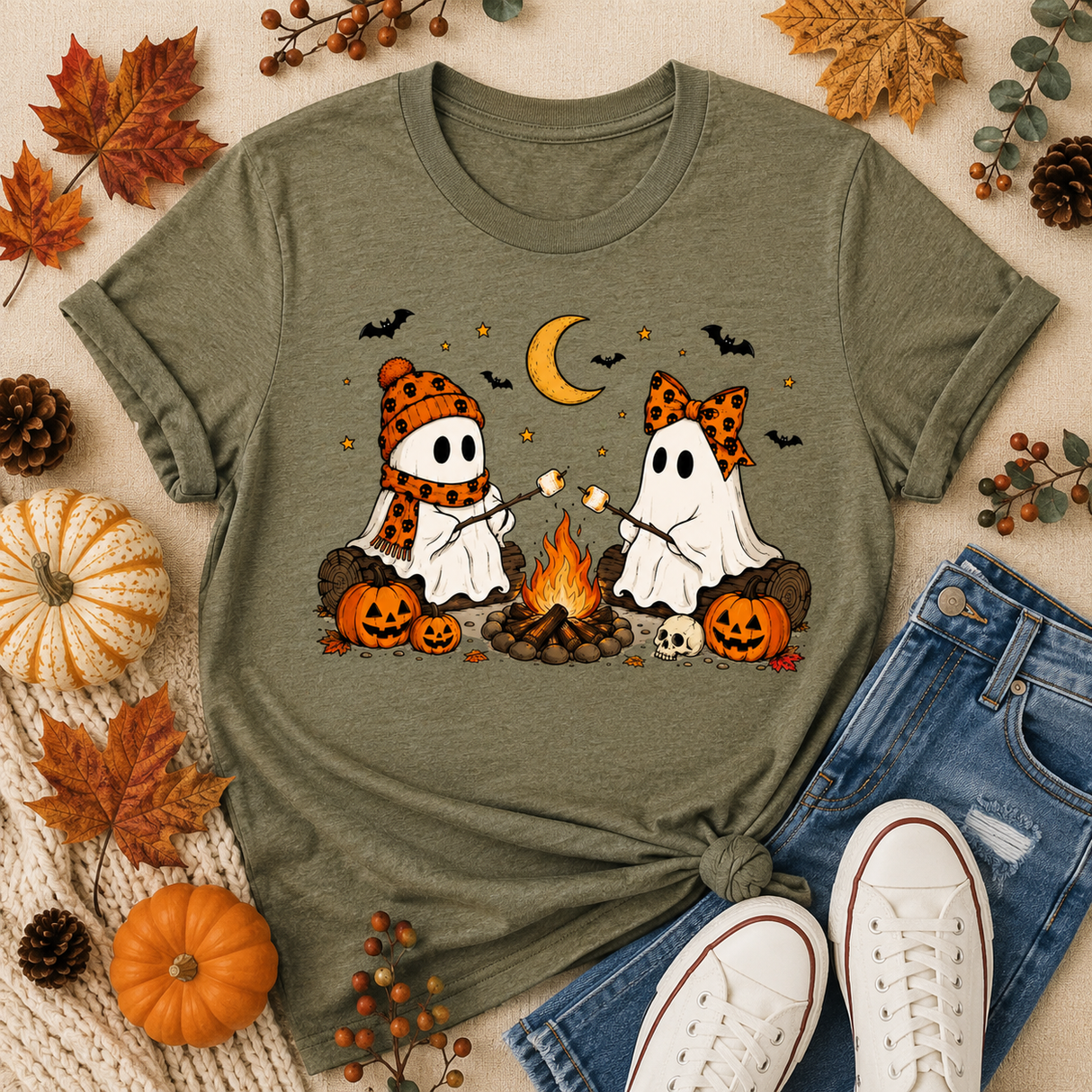 Camping Ghosts Graphic Tee | Women's