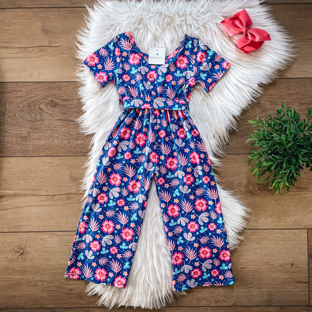 Pink Floral Jumpsuit by Wellie Kate
