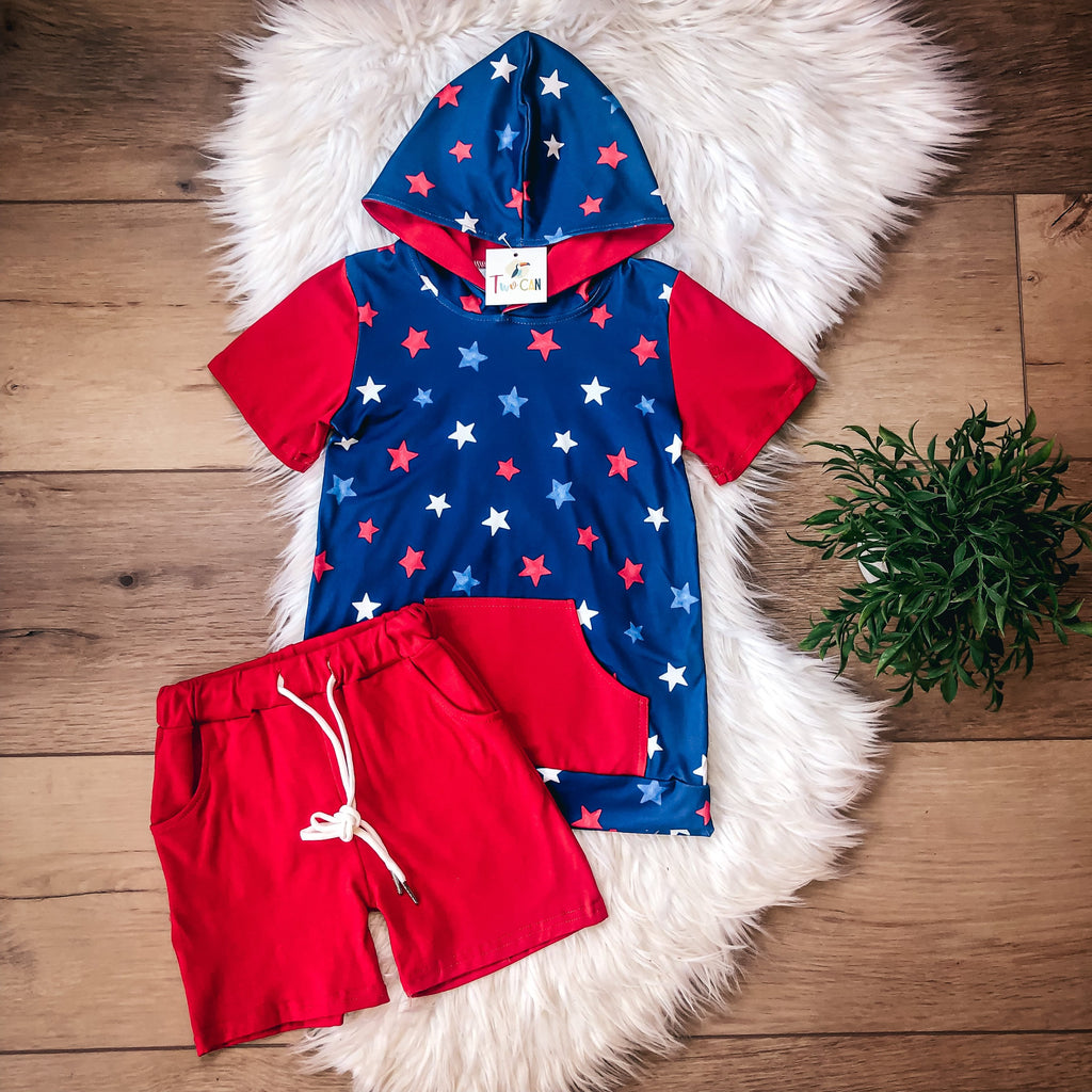 Americana Stars Shorts Set by Twocan