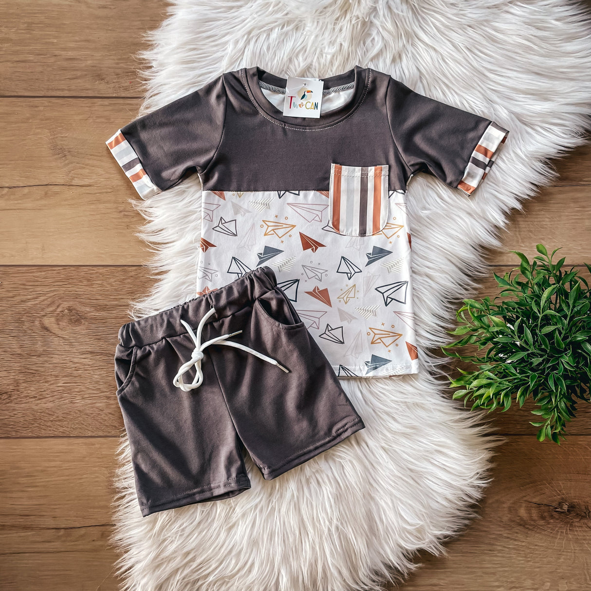 Paper Airplane Shorts Set by Twocan