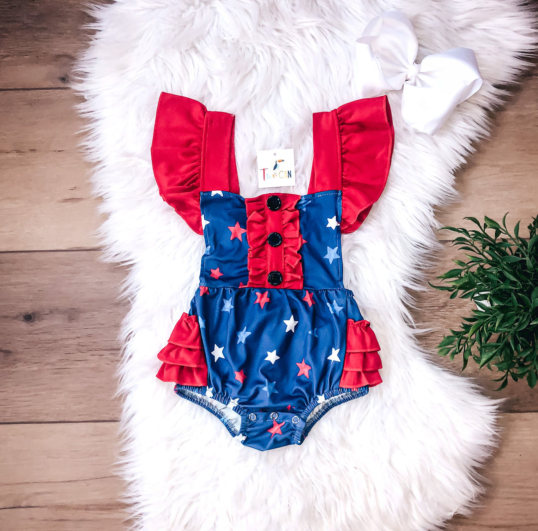 Americana Stars Baby Romper by Twocan