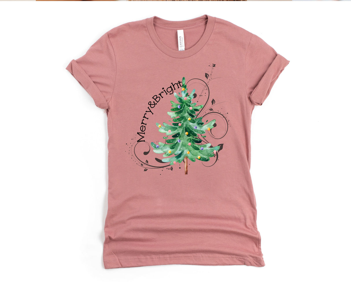 Merry & Bright Tree | Graphic Tee or Sweatshirt