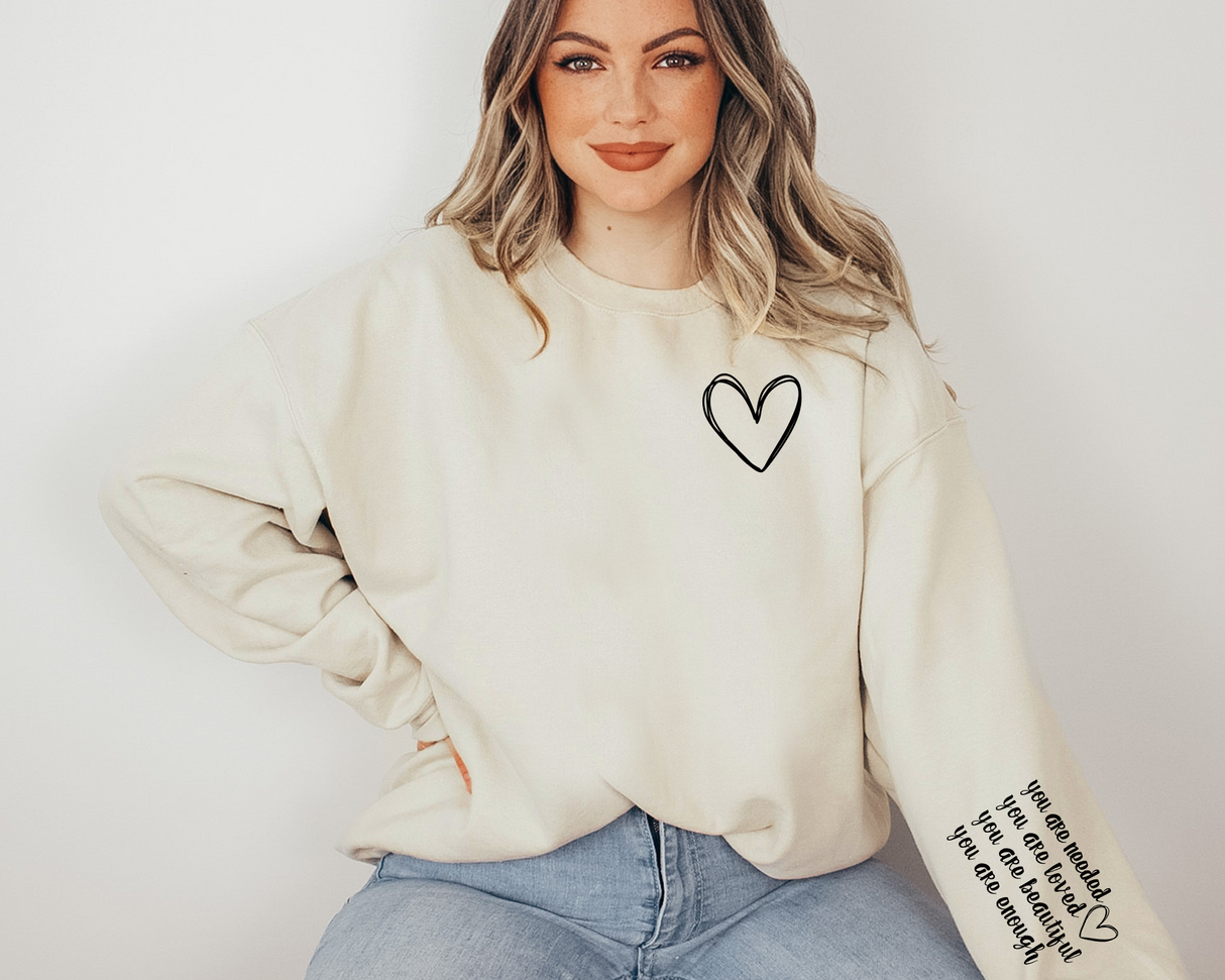Heart. You Are Enough | Graphic Sweatshirt