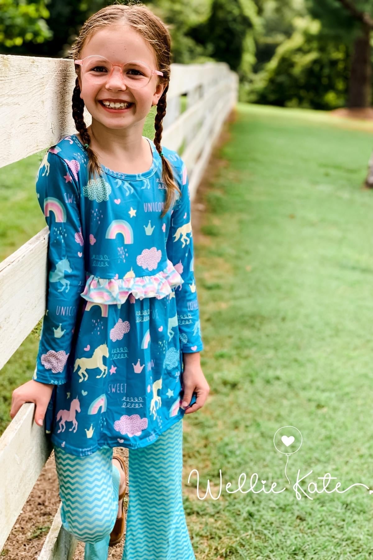 Unicorn Love Flare Pants Set by Wellie Kate