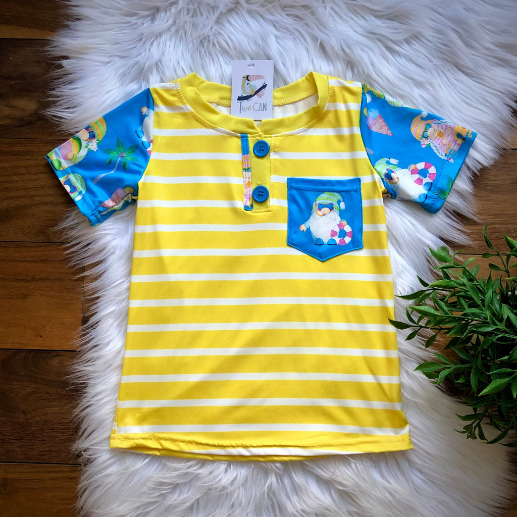 Beach Gnomes Pocket Henley by Twocan