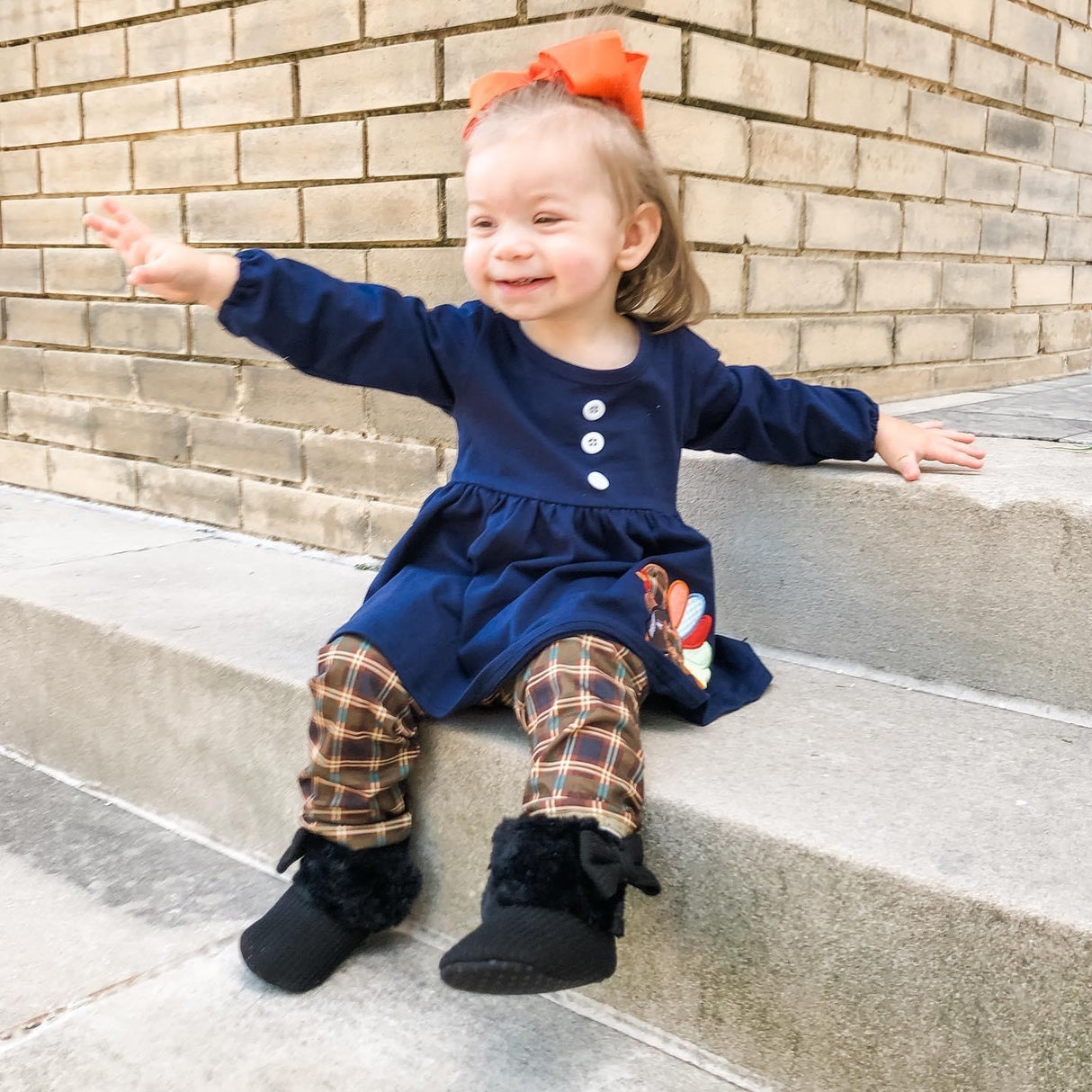 Thanksgiving Turkey Appliqué Two Piece Outfits - Whim & Wonder Boutique