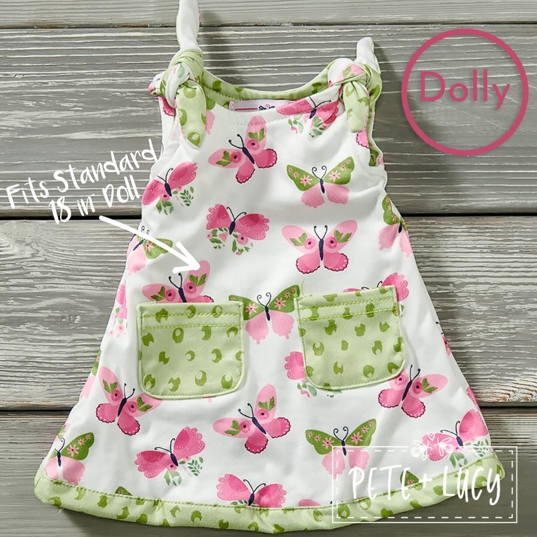 Springtime Butterflies Doll Dress for 18" Dolls | Pete and Lucy