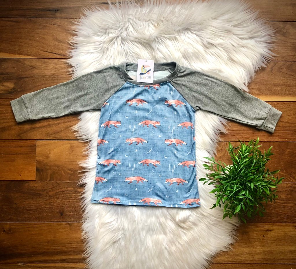 Winter Fox Long Sleeve Raglan Shirt By Twocan