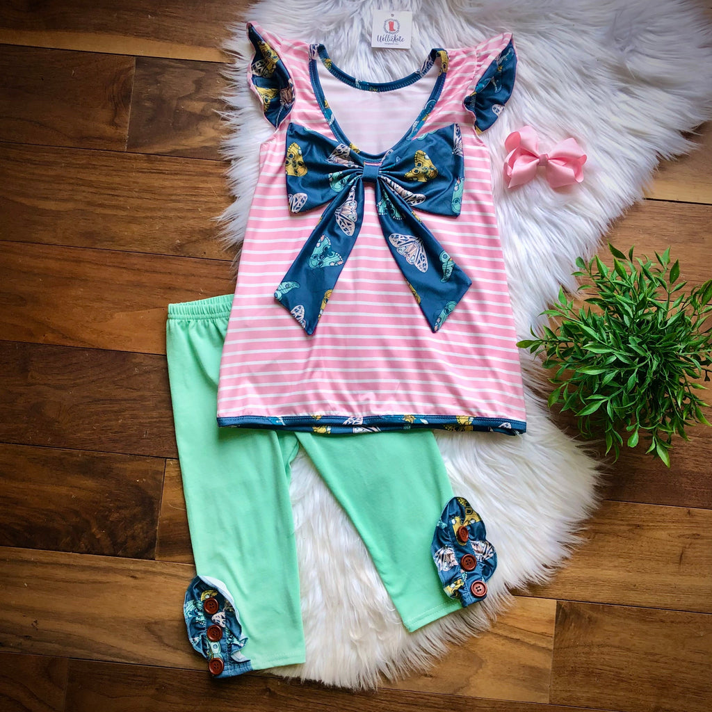 Whimsical Wings Bow Back Capri Set by Wellie Kate