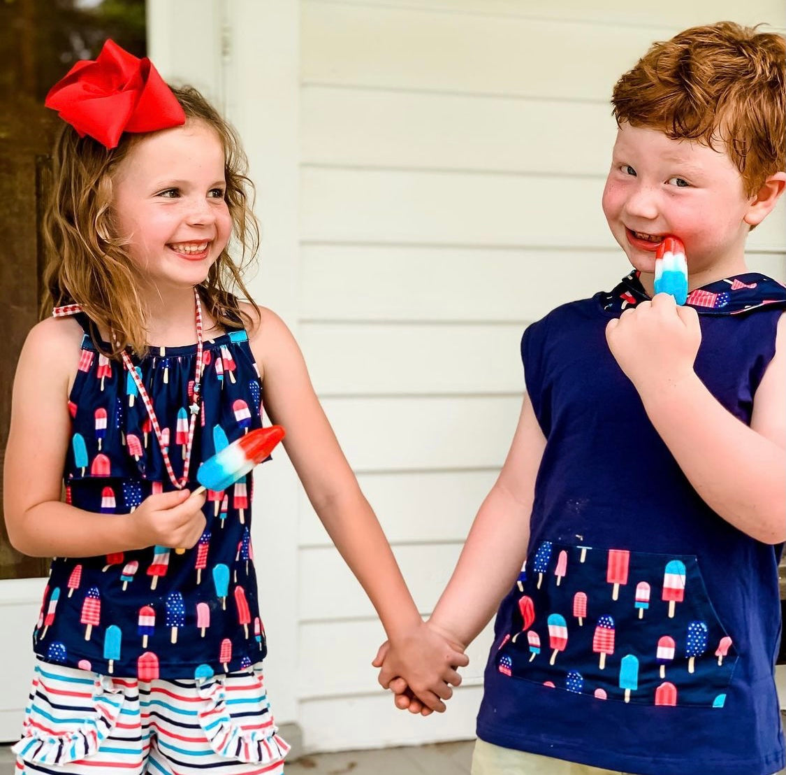 Patriotic Popsicles Sleeveless Hoodie by Pete and Lucy