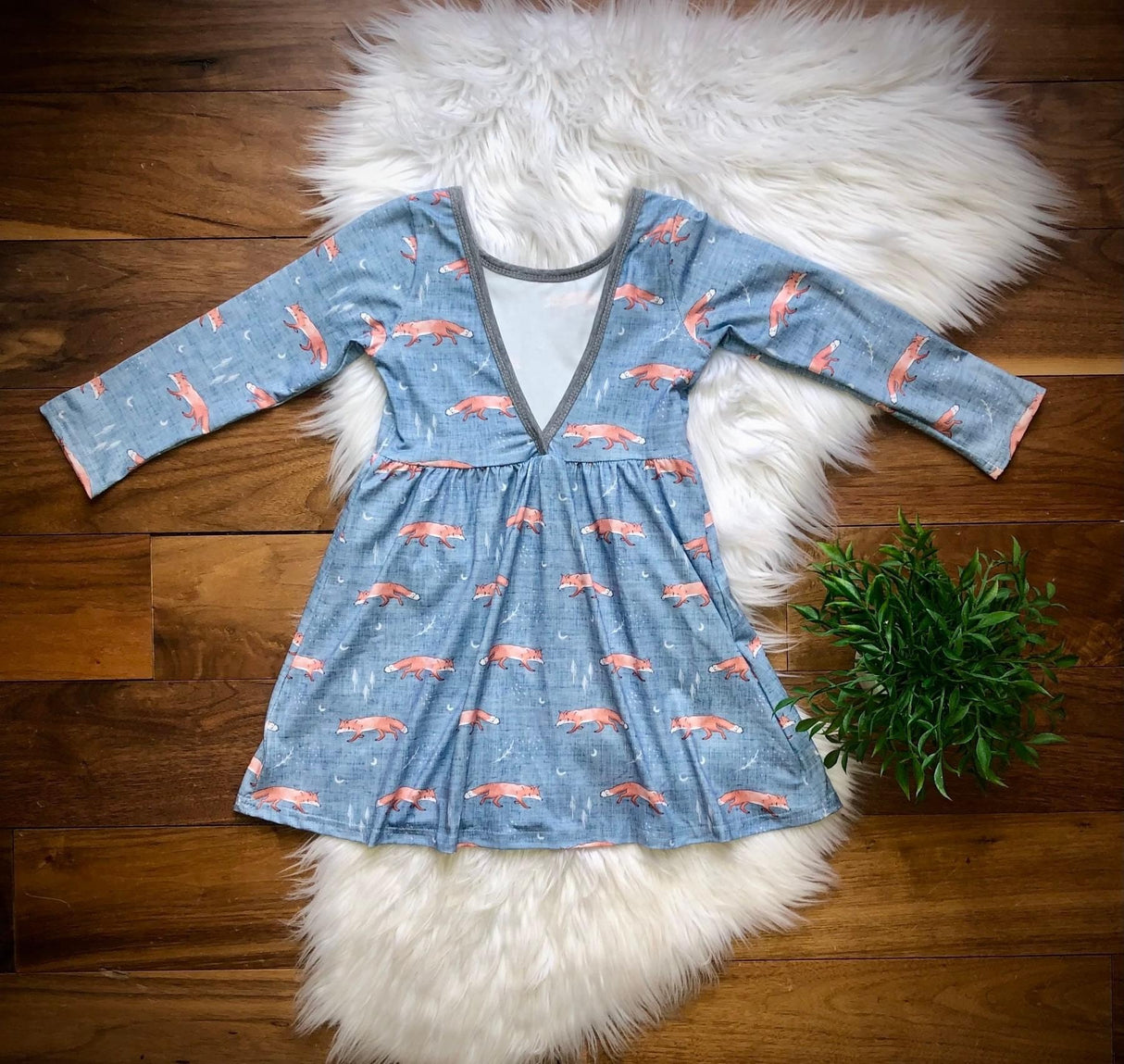 Winter Fox V-Back Dress by Twocan