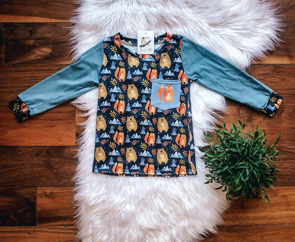 Woodland Foxes Pocket Tee by Twocan