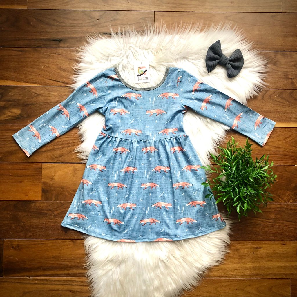 Winter Fox V-Back Dress by Twocan