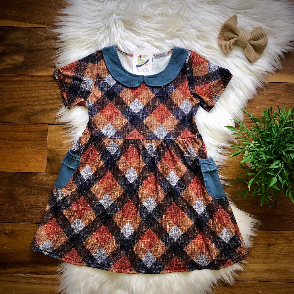 Textured Plaid Dress by Twocan