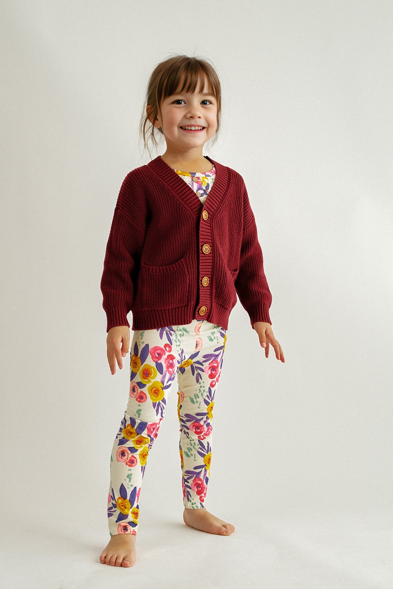 Maroon Oversized Pocket Cardigan by Abby & Evie