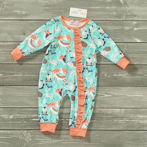 Friends for Life Zip Up Baby Romper By Pete and Lucy