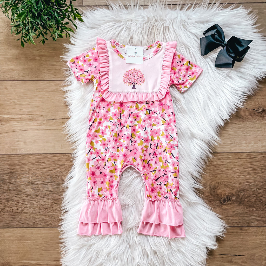 Cherry Blossom Baby Romper by Wellie Kate