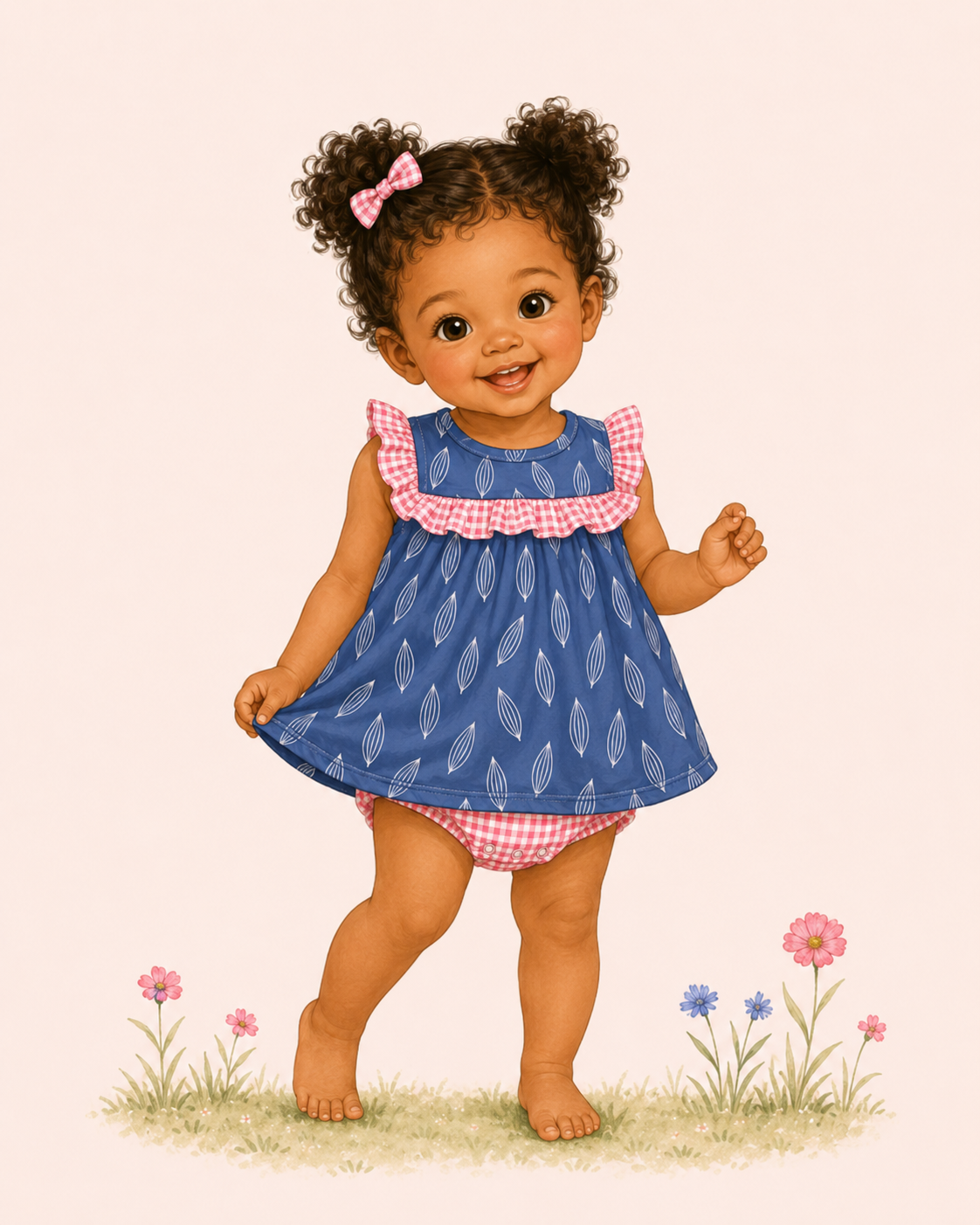 Americana Farmhouse Baby Romper | Wellie Kate