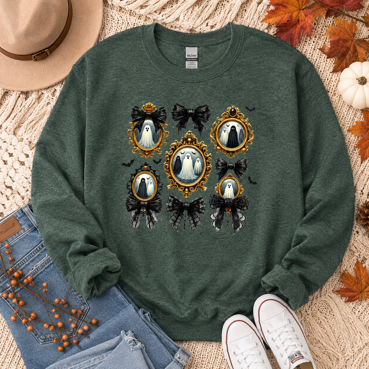 Bow Ghost Coquette Sweatshirt | Women's