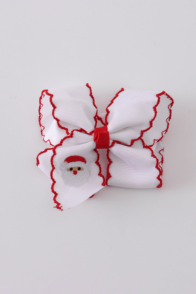 Santa Crochet-Edge Hair Bow