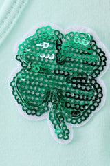 Lucky Clover Sequin Twirl Dress - Mint