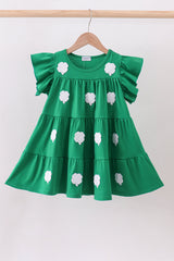 Lucky Clover Sequin Twirl Dress - Green