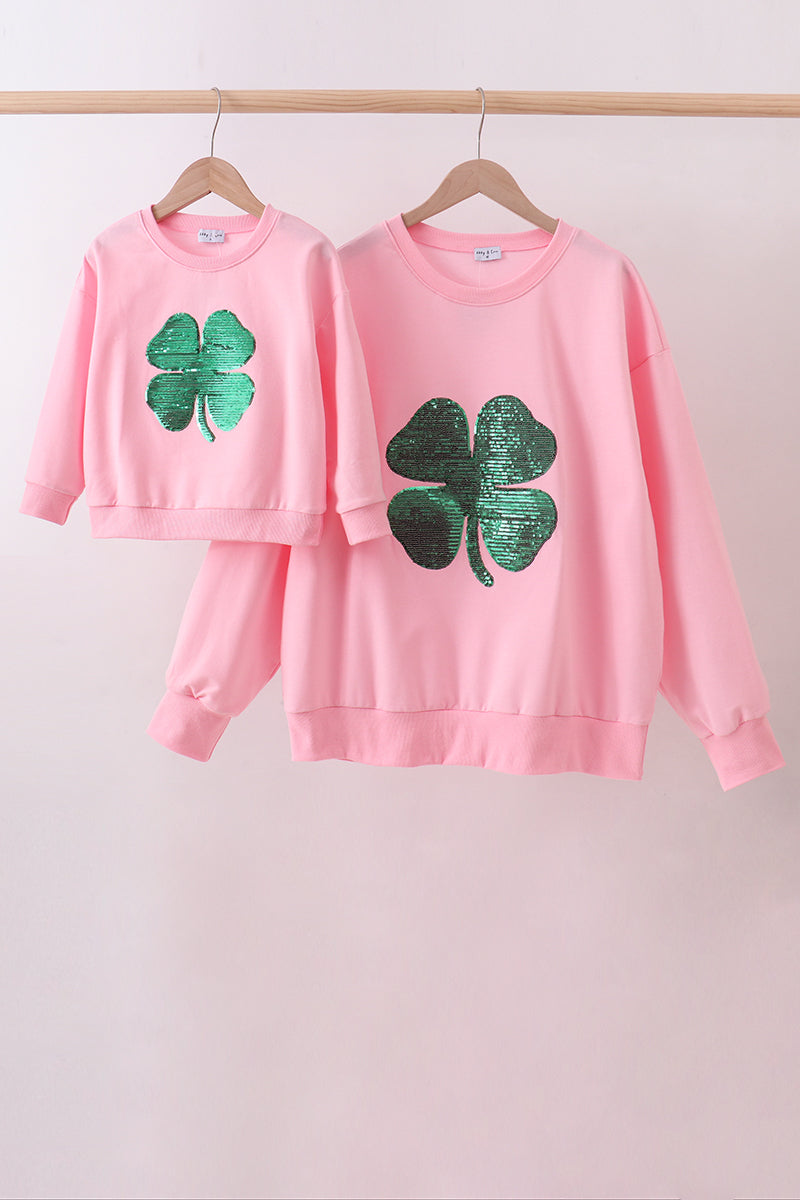 Sequin Clover Matching Sweatshirt | Mommy & Me