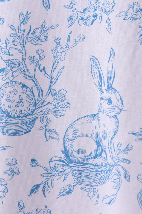 Blue Bunny Garden Bamboo Loungewear Set