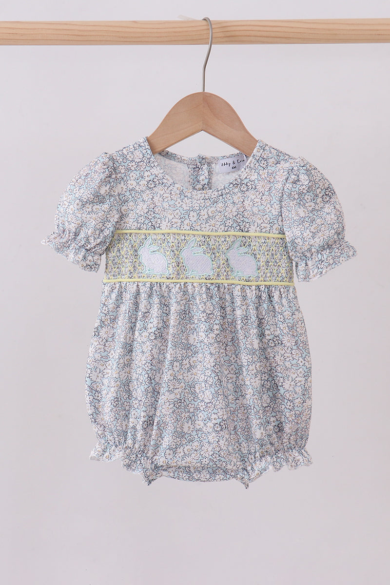Dainty Meadow Bunny Smocked Bubble
