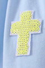 Crosses Sequin Ruffle Twirl Dress - Blue