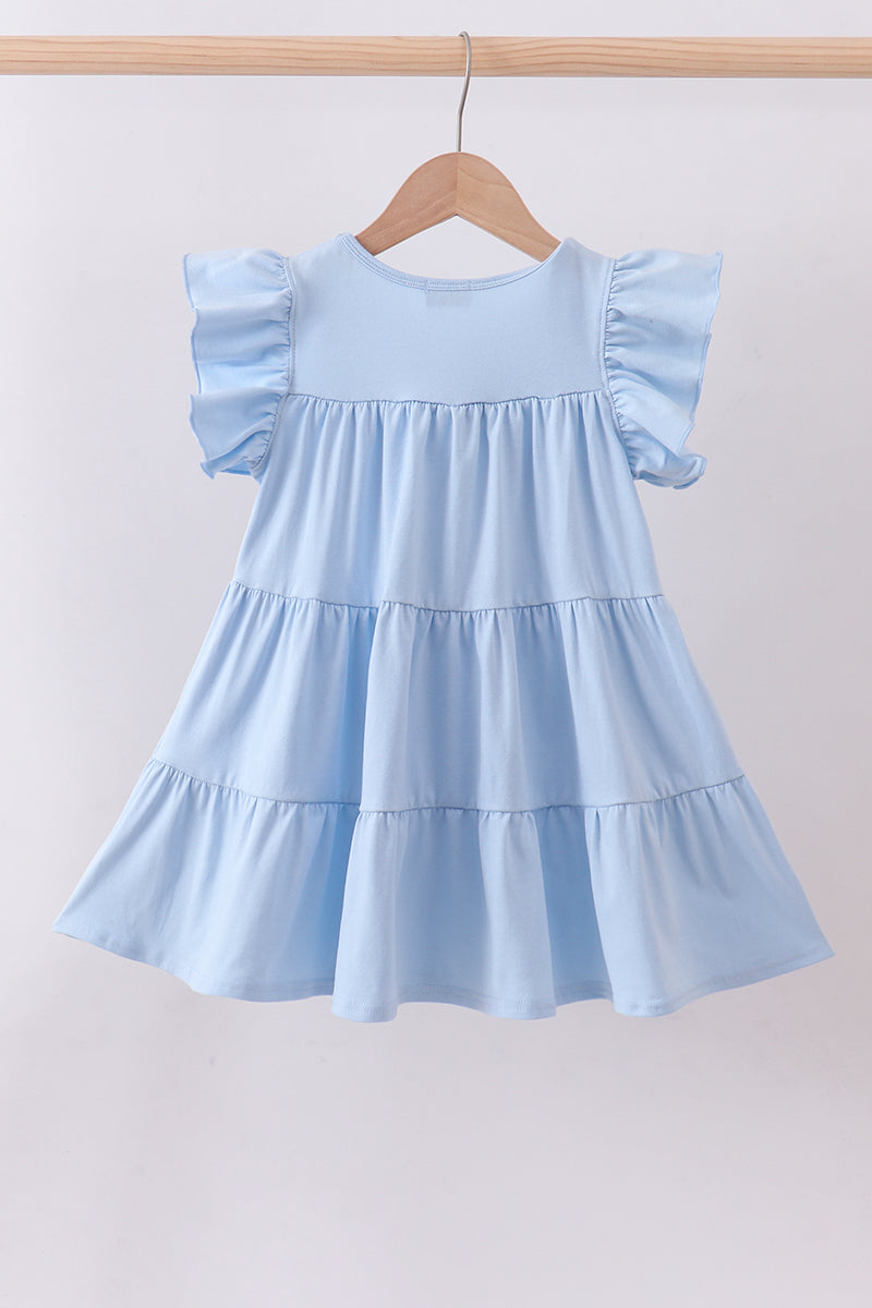 Crosses Sequin Ruffle Twirl Dress - Blue