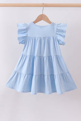 Crosses Sequin Ruffle Twirl Dress - Blue