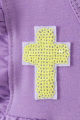 Crosses Sequin Ruffle Twirl Dress - Lavender