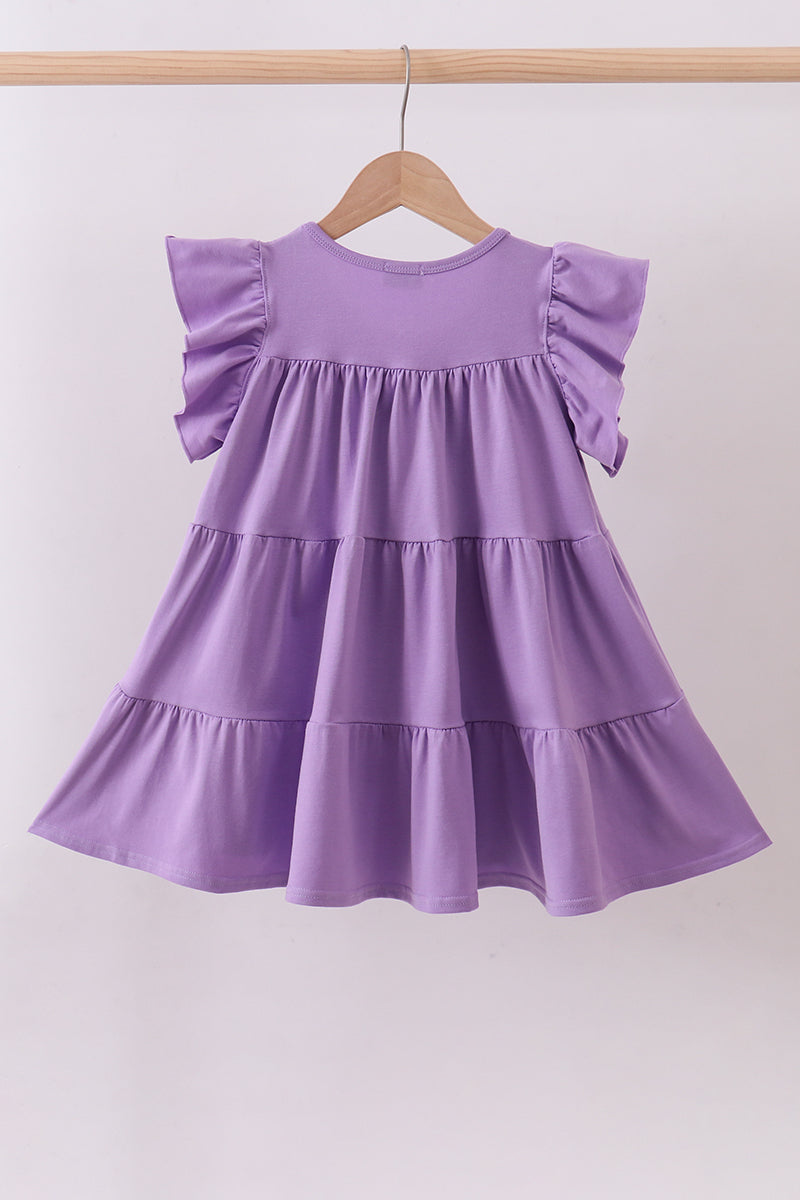 Crosses Sequin Ruffle Twirl Dress - Lavender