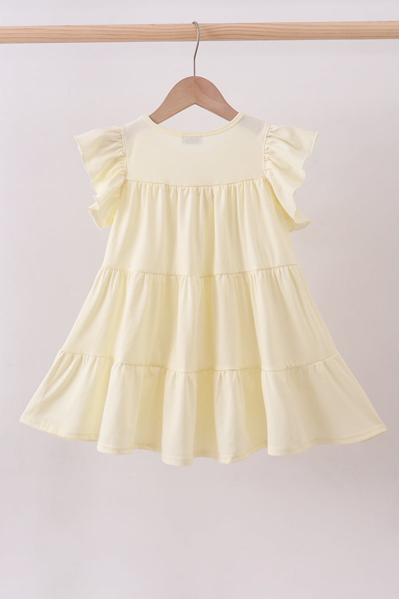 Crosses Sequin Ruffle Twirl Dress - Yellow