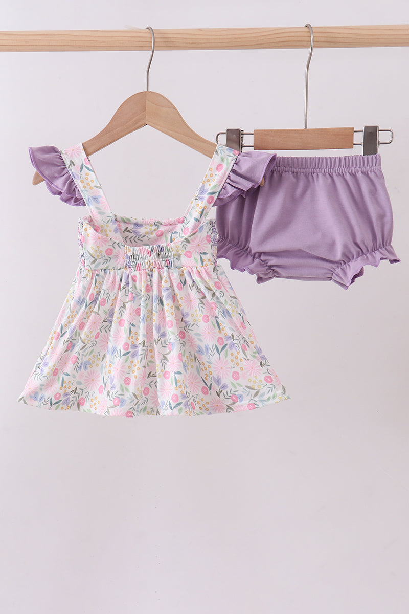 Petal Meadow Smocked Bloomers Set