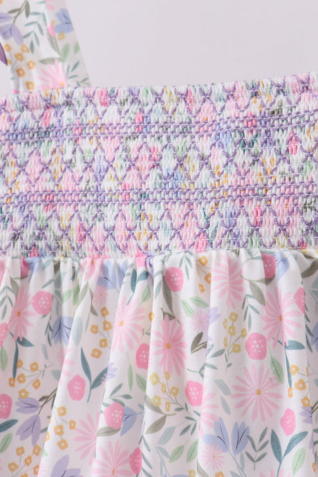 Petal Meadow Smocked Shorts Set