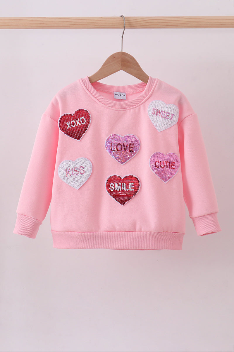 Love Hearts Matching Sweatshirt - Pink | Mommy & Me