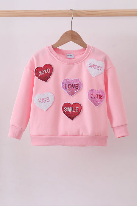 Love Hearts Matching Sweatshirt - Pink | Mommy & Me