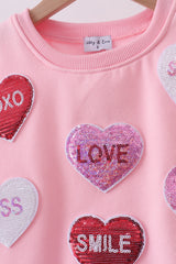 Love Hearts Matching Sweatshirt - Pink | Mommy & Me