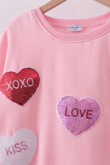 Love Hearts Matching Sweatshirt - Pink | Mommy & Me