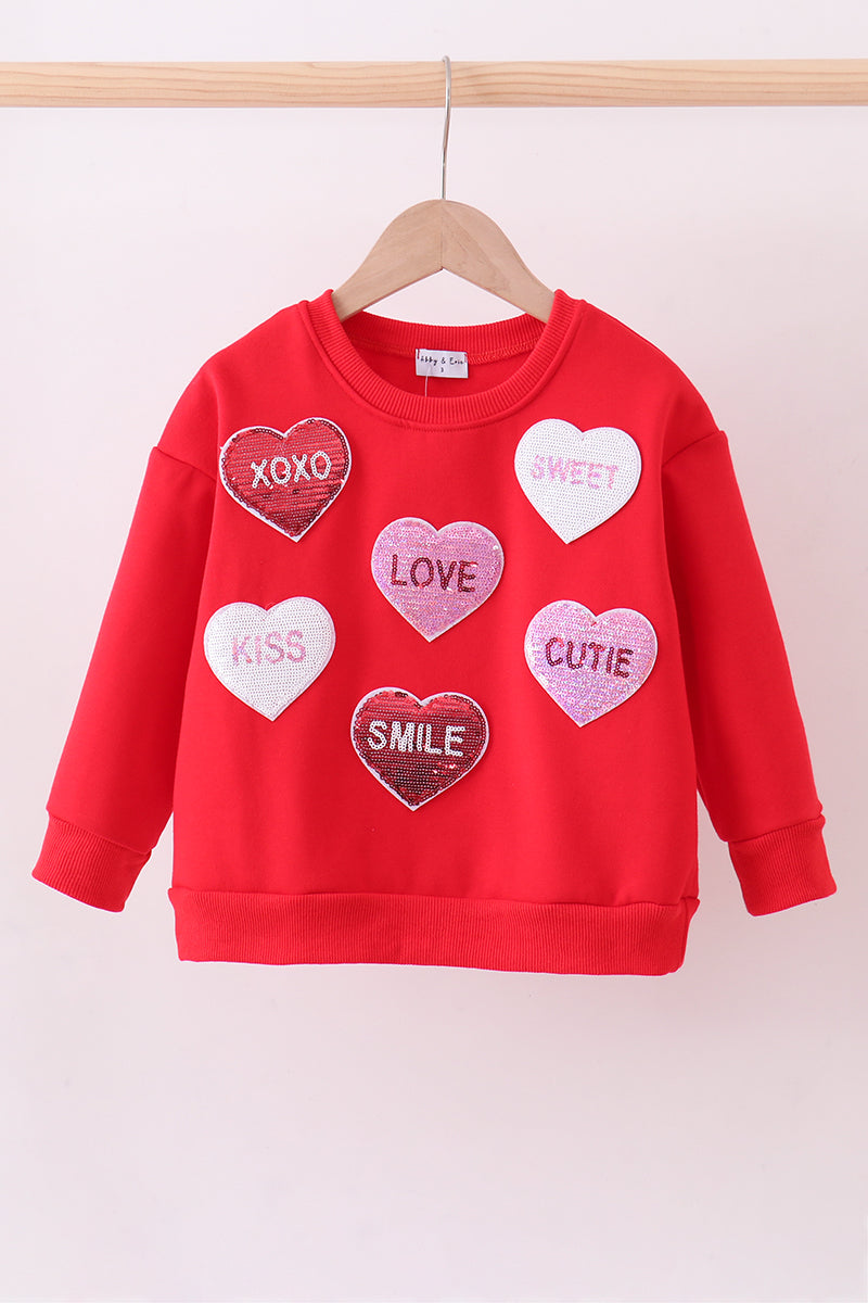 Love Hearts Matching Sweatshirt - Red | Mommy & Me