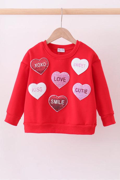 Love Hearts Matching Sweatshirt - Red | Mommy & Me