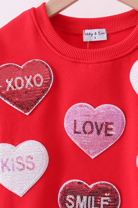 Love Hearts Matching Sweatshirt - Red | Mommy & Me