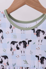 Gingham Cows Bamboo Dress