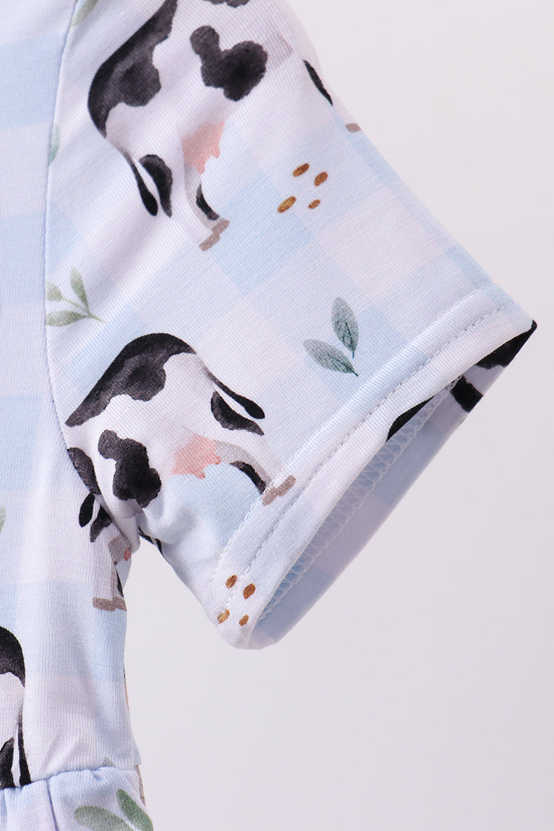 Gingham Cows Bamboo Dress