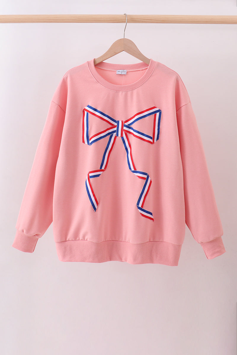 Ribbon Bow Sweatshirt – Peach | Mommy & Me