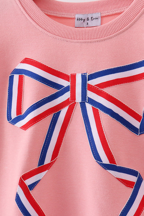 Ribbon Bow Sweatshirt – Peach | Mommy & Me