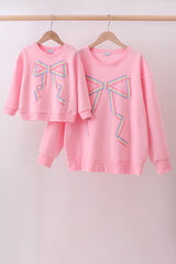 Ribbon Bow Sweatshirt – Pink | Mommy & Me